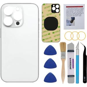 OEM Rear Back Glass Replacement for iPhone 14 Pro Max 6.7 inches with Reparing Toolkit (Silver)