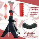 HENBOW Jack Stands3 Ton Jack Stands with Solid Wheel Chocks6600lbs Capacity,11"-16.33" Adjustable Car Lift Stands with Double Pin Locking,Black,1 Pair