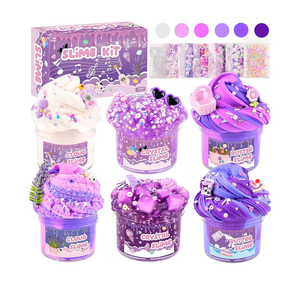 Pack Of 2 6 Pack Slime Kit, Purple Dream Slime Kids, Cloud Butter & Clear Slime, Party Favors, Toys for Girls Boys Ages 5 6 7 8 9 10 11 12, Goodie Bag Stuffers, Birthday Gift Ideas Cute Stuff