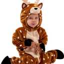 Spooktacular Creations Halloween Baby Animal Costume, Toddler Hooded Jumpsuit for Baby Halloween Dress Up Costume Party (Beige)