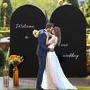 Black Arch Backdrop Cover, 6FT Spandex Fitted Wedding Arch Stand Covers Round Top Chiara Stretchy Arch Backdrop Cover for Christmas Birthday Party Ceremony Banquet Decoration
