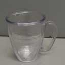 Tervis Clear & Colorful Tabletop Made in USA Double Walled Insulated Tumbler Travel Cup Keeps Drinks Cold & Hot, 16oz Mug, Clear