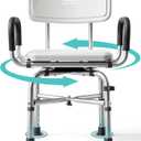 Shower Chair for Inside Shower with Arms and Back, 400lb Bathtub Seats