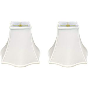 Royal Designs, Inc. Regal Series Fancy Square Bell Lamp Shade, 5 x 12 x 9.75, White, Pack of 2