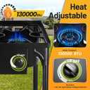 Outdoor Camping Stove, 130000 BTU, High Pressure Single Burner, Propane Gas Cooker with Detachable Legs, 30 PSI Regulator