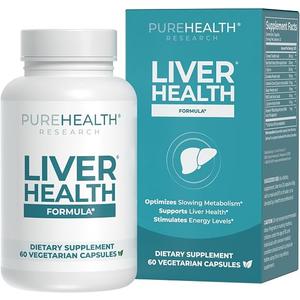 PUREHEALTH RESEARCH Liver Health – Liver Cleanse Detox & Repair Supplement Liver Support with Milk Thistle, Turmeric Powder, Dandelion, Artichoke, Beet Root, Ginger, L Cysteine HCL - 60 Capsules Amazon's Choice, BBD: 06/2027