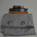 SUN+BLK Bradley Total Blackout Curtain Textured Thermal Insulated 1 Panel with Rod Pocket, Grey, 52x84, Wide Width