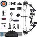 Compound Bow for Youth, Teenagers and Beginners 15-45LBS Draw Weight, Limbs Made in US, Ready to Shoot, Bow and Arrow Set with All The Archery Accessories