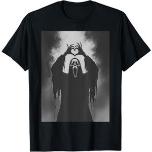 Scary Face Horror Poster Halloween T-Shirt (Black, L)
