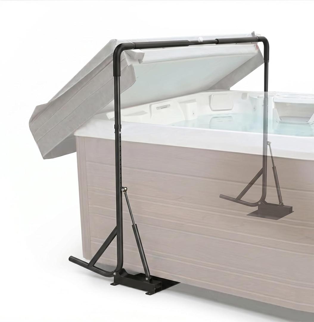 Hydraulic Spa Cover Lift Carbon Steel Hot Tub Cover Lifter Adjustable 31-41''H x 71-96''W Heavy Duty Fits Most Rectangular Spas & Hot Tubs