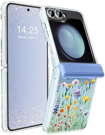 Floral Case for Samsung Galaxy Z Flip 6 Case with Hinge Protection, [Precise Camera protection]+[1*Screen Protector], Wireless Charging Anti-Scratch Shockproof Case for Z Flip 6 5G (Colorful Flower) 2Pack