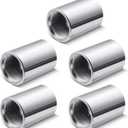 Hicarer 5 Pcs Female Galvanized Well Point Drive Coupling for MFG DRCOUP 125 1-1/4"" Sand Point Well Drilling Kit for Well Hand Pump Accessories, Silver