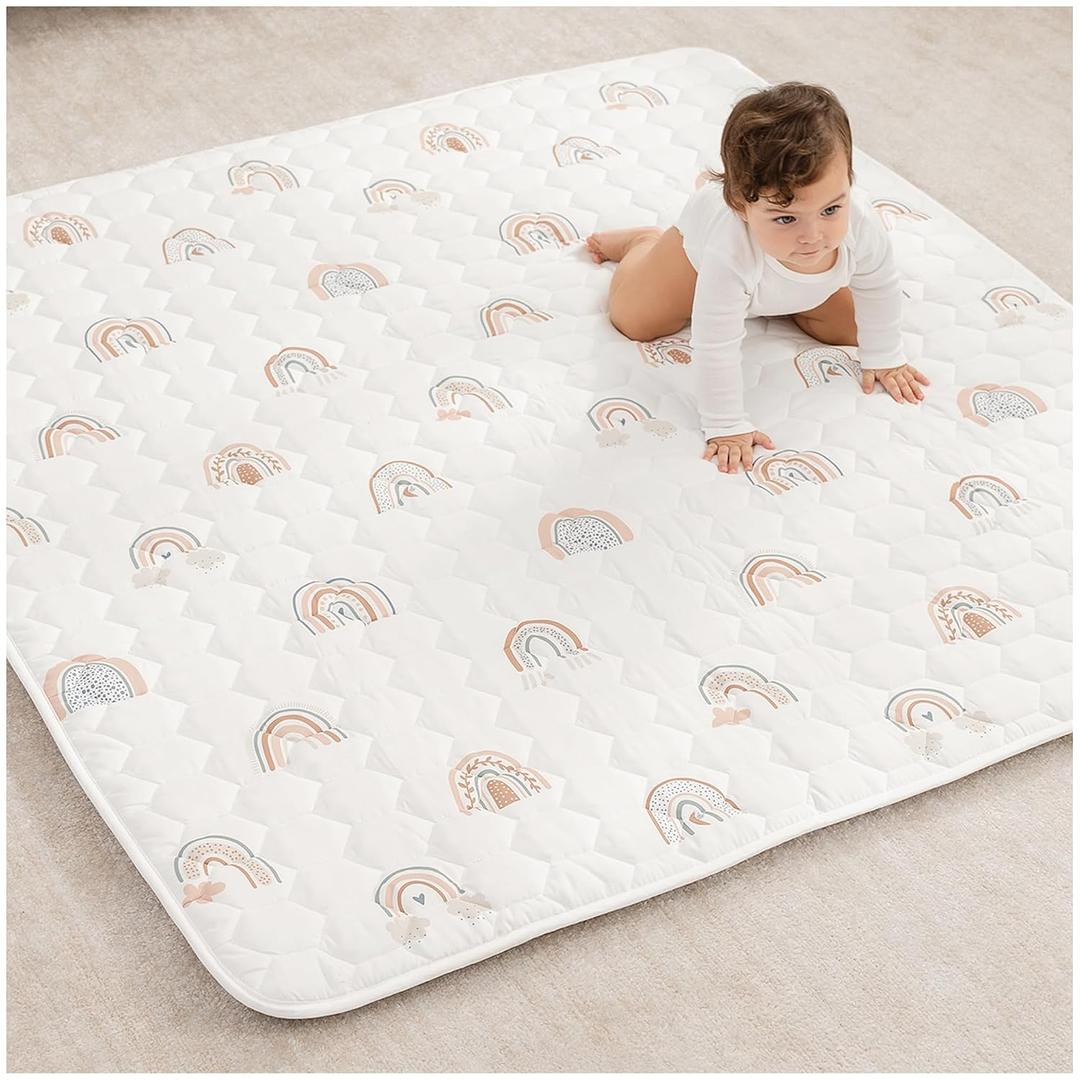 Comfy Cubs Square Kids Play Mat 56 x 56in Baby Floor Mat - Rainbow
Soft Quilted Baby Mat for Floor with Non-Slip Bottom - Easy to Clean, Comfortable & Durable Designed Play Mat Baby