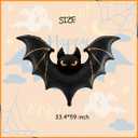 2 x Halloween Black Bat Balloons, 59 Inch Large Bat Foil Balloon For Halloween Party Supplies, Scary Birthday Decorations