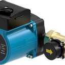 Hot Water Recirculating Pump 3-Speed 115V 96W40LPM Cast Iron Circulation Pump Instant Water Heater w/AdapterAutomatic Male Thread Brass Water Flow SwitchHeated Flooring System (HBL15-60A)