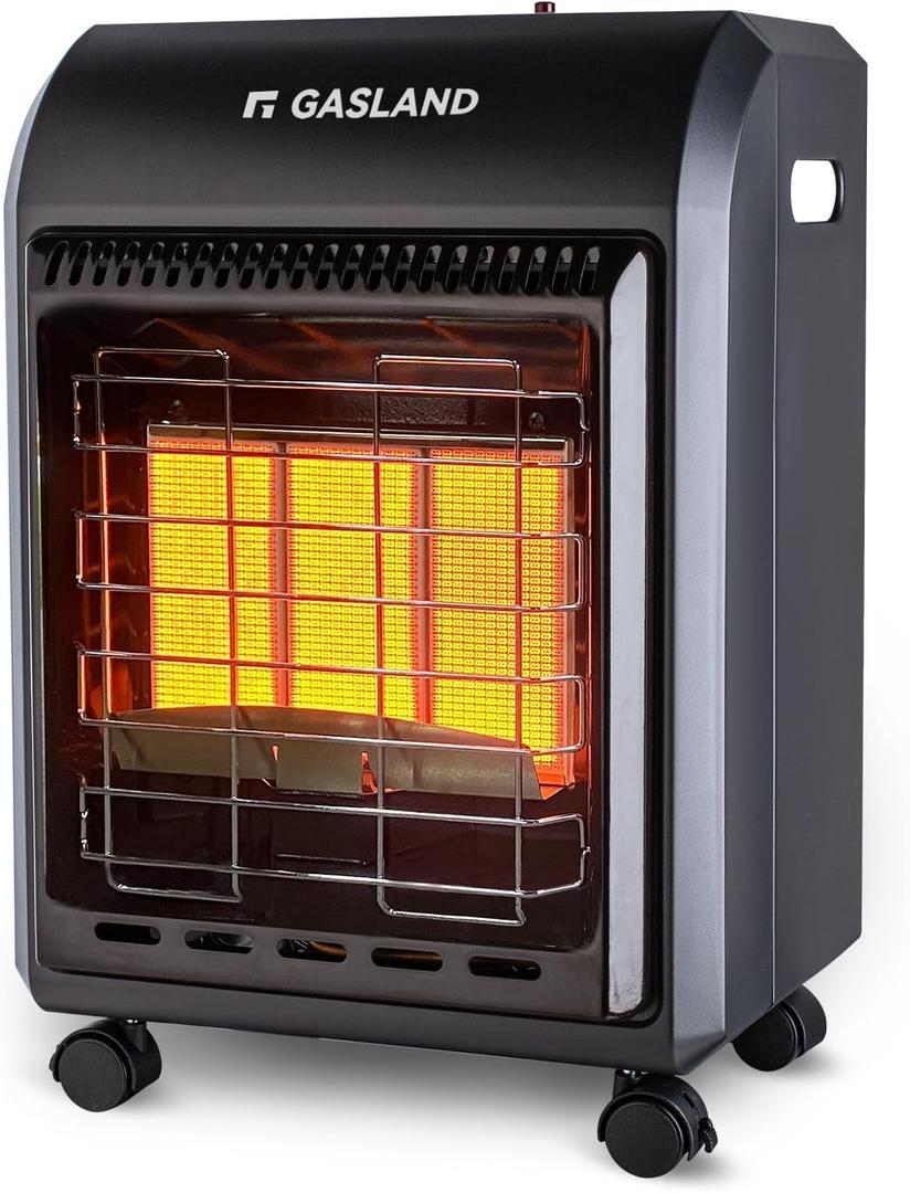 Gasland MHA18BN Propane Radiant heater, 18,000 BTU Warm Area up to 450 sq. ft, Portable LP Gas Heater for Garages, Workshops and Construction Sites, Ultra Quiet Propane Heater with LP Regulator Hose (Black)
