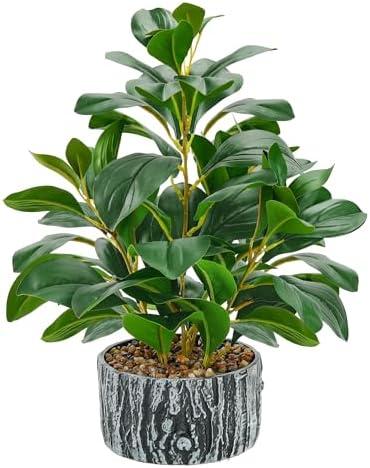 Der Rose Fake Plants Artificial Plants Indoor with Black and White Striped Pots for Room Home Bathroom Bedroom Kitchen Decor