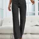 Baggy Jeans for Woman High Waisted Loose Straight Leg Wide Leg Denim Jean Womens Boyfriend Y2K Pants Trendy (Black)