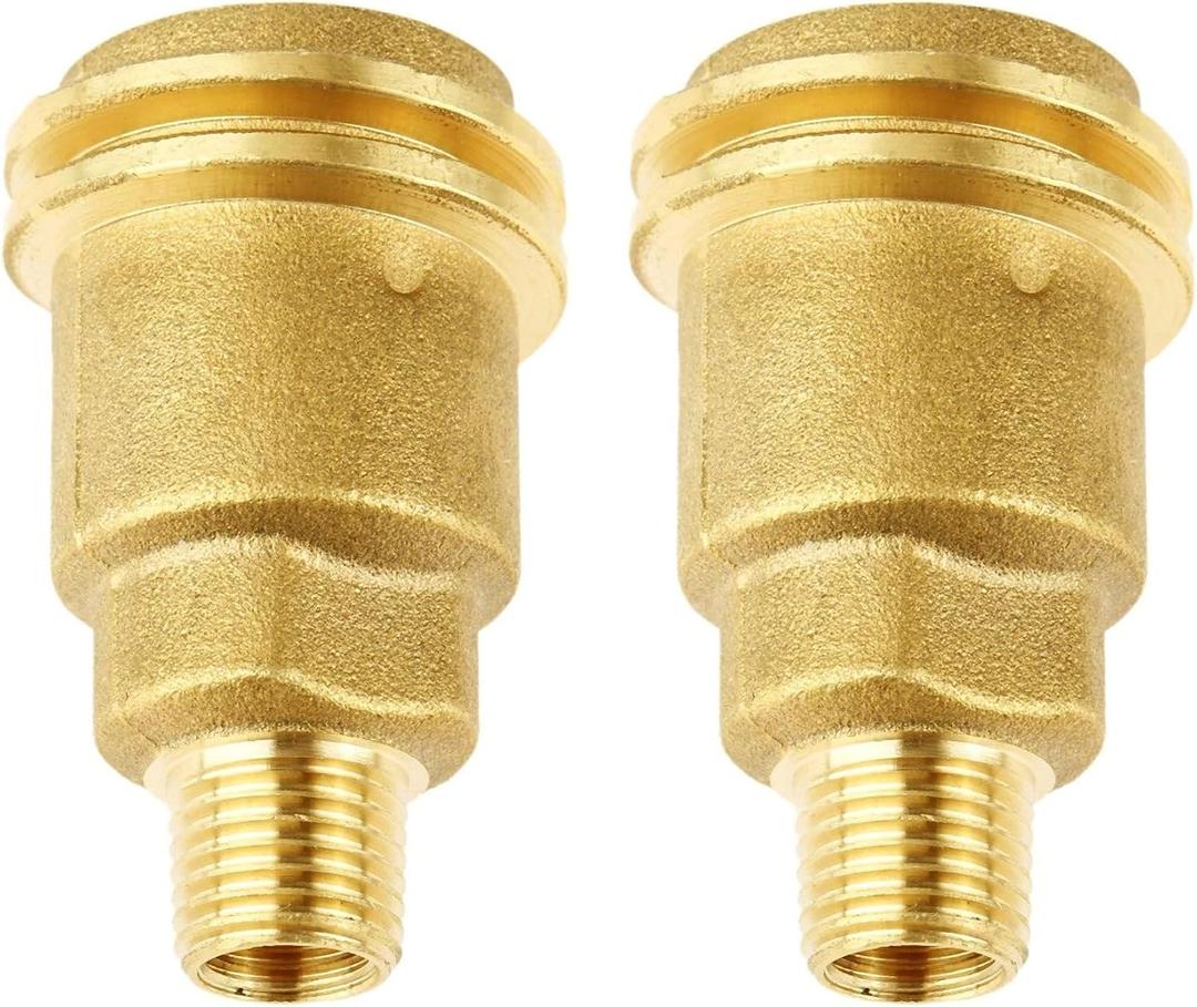 QCC1 Nut Propane Gas Fitting Adapter with 1/4 NPT Male Threaded Propane Tank Adapter Quick Connect Fittings - Solid Brass QCC1 Propane Hose Adapter Fits Camping 2PCS