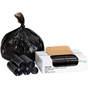 TYPLASTICS Trash Can Liner - Wholesale 1000 Count Black Garbage bags on Perforated Roll 7-10 Gallon Multipurpose for Office Bathrooms Business Home Commercial and Industrial Needs 24" x 24"