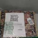 DEXI Kitchen Floor Mats Anti Fatigue, 17x29+17x59 Large Cushioned Runner Rug Waterproof, Standing Comfort Memory Foam Padded for Front Sink Laundry Office Set of 2, Beige and Red