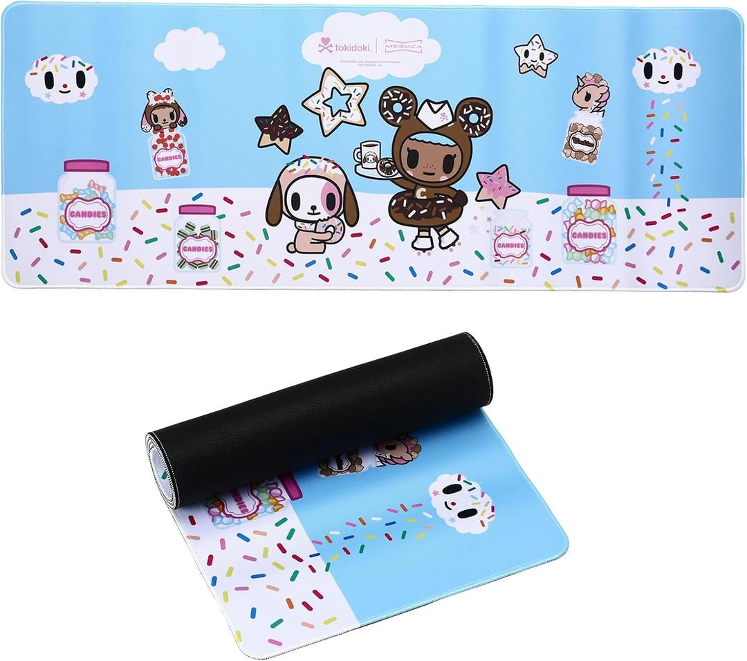 tokidoki Cute Mouse Pad for Desk, Kawaii Gaming Mouse Pad, Large XXL Computer Laptop Mice Pad 3mm Anti-Slip Rubber Base with Stitched Edges for Gamer, Office & Home 35.43 x 15.75 in, Large35.43 x 15.75 in