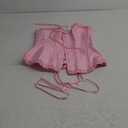 SZIVYSHI Corset Tops for Women, Bustier Shapewear Lingerie, Lace Waist Push Up Bodysuit (Large, Powder Pink)