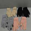 Geyoga 4 Pairs Women's Winter Touch Screen Gloves Soft Warm Fleece Lined Knit Elastic Cuff Texting Gloves (Black, Gray, Pink, Beige)