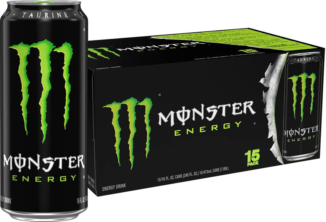 Monster Energy Drink, Green, Original, 16 Ounce | Pack of 15 (EXP 12/23/26)