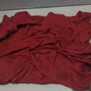 Micoson Womens Short Sleeve Polo T Shirts V Neck Casual Collared Tops Puff Sleeve Work Tunic Blouses (Medium, Burgundy)