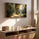 ARPEOTCY Large Landscape Wall Art,Nature Birch Tree Path Painting 20×40 in