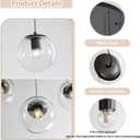 ykolupty 3-Light Small Chandelier LED Modern Glass Globe Pendant Light Chandeliers for Entryway Lighting Fixture Bedroom and Dining Room