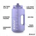 ZULU Goals 128oz Half Gallon Plastic Water Bottle with Straw and Time Marker | Large Reusable Jug with Handle and Leak Proof Lid for All Day Hydration, Gym and Outdoors, Gift Ready, Violet