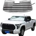 Car Front Windshield Sunshade Compatible with Toyota Tundra/Sequoia 2022-2026, Windshield Sunshades Foldable Reflective Sun Visor for UV Rays & Sun Heat Protection Car USA Flag Pattern Accessories