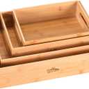 Hallops Large Wooden Crate - Wood Crates for Storage - Large Nesting Crate Set - Portable Antique Wood shelving - Rustic Wooden Decor Bamboo Box - Wood Crates Decorative -15.74" L x 11.81" W x 5.9" H