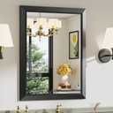 24"x30" Black Bathroom Mirror, Anti-Rust Black Metal Framed Bathroom Mirrors for Over Sink, Wall-Mounted Rectangler Mirrors for Bathroom Vanity, Farmhouse, Bedroom, Living Room, Entryway Decor (24"L x 30"W)