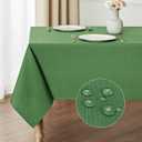 Veblandy Rectangle Tablecloth Waterproof 60x104 inch Linen Textured Table Cloth Stain and Wrinkle Resistant Washable, Decorative Fabric Table Cover for Dining, Party and Camping, Green