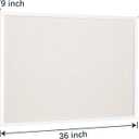 24'' x 36'' Large Linen Bulletin Board, Cork Board for Walls, White European Frame Style, Vision Board, Pin Wood, Ideal for Shool, Home and Office