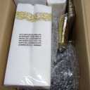 I00000 50 Guests Clear Gold Plastic Plates, Gold Disposable Dinnerware Set Includes: 100 Plastic Plates, 50 Silverware Set, 50 Disposable Cups, 50 Napkins Perfect for Party & Wedding