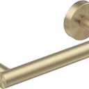 BWE Brushed Gold Toilet Paper Holder Wall Mounted Double Post Pivoting Toilet Tissue Holders SUS 304 Stainless Steel Toilet Roll Holder for Bathroom Kitchen and RV Washroom