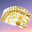 6 x 4 Inch Large Letter Stickers,117 Pieces Self Adhesive Cute Alphabet Sticker for Mailbox, Door, Truck and Outdoor, Waterproof Vinyl Symbol Stickers for DIY12 Sheets Gold