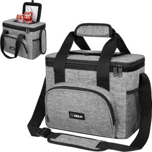 OPUX Soft Cooler Bag, Insulated Collapsible Lunch Cooler Bag for Men Work Camping Beach Travel, Portable Soft Sided Leakproof Waterproof Large Lunch Bag Box with Shoulder Strap 18 Cans, Heather Gray