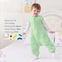 HOMEAL 1.0 TOG Sleep Sack, Sleeveless Toddler Sleep Sack with Feet, Breathable Baby Wearable Blanket, 3T-5T, Sage