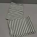 JELLYMONI 100% Natural Cotton Striped Standard Pillowcases Set, 2 Pack White and Green Stripes Pattern Printed Pillow Covers with Envelope Closure(Pillows are not Included)