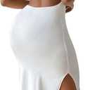 GORGLITTER Women's Open Low Back Cut Out Maxi Dress Summer Graduation Backless Night Out Bodycon Tank Long Sundresses (Medium, White)