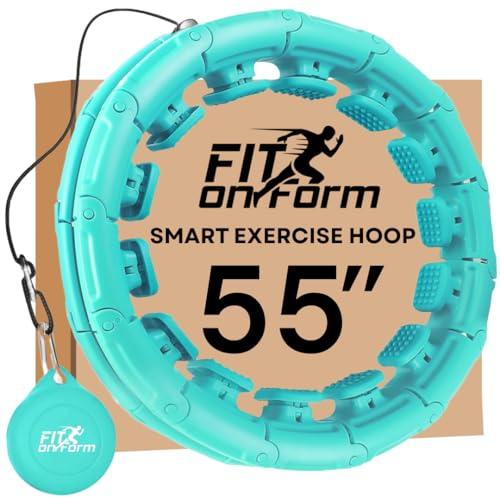 FIT ON FORM Infinity Weighted Hula Hoop for Adults Weight Loss - Smart Exercise Equipment for Home, Adjustable Pilates Circle with 28 Knots (55in) - Fitness Rings for Women, Waist Trainer, Abs Workout