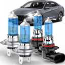Compatible for Hyundai Elantra 2013 2014 2015 2016 2017 2018,H7 High Beam 9005 Low Beam Headlight Bulbs,Super Bright 5500K White High Performance Halogen Light Bulbs,Pack of 4