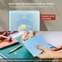 Christian Gifts,A5 Hardcover Leather Journal for Women - 200 Pages Premium Paper Notebook,Lion Journal with 180 Lay Flat Design for Daily Diary, Prayer & Planning (Lion Sky Blue)