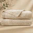 Chenille Throw Blanket for Couch, Cozy Soft Blanket Lightweight Decorative Throw for Living Room Sofa Chair, Stylish Home Decor, Ideal for Gifting, Beige 50"x60"