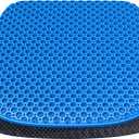 Large Gel Seat Cushion for Long Sitting with Non-Slip Cover,Soft & Breathable,Seat Cushion for Chair,Car,Office,Desk Chair,Wheelchair (Medium Size)